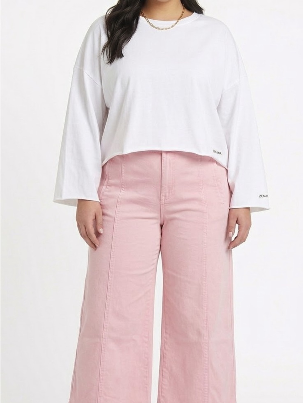 Zenana Pink Wide-Leg Pants (S) - Picture 2 of 3